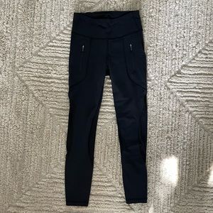 Lululemon Leggings with pockets + mesh detail